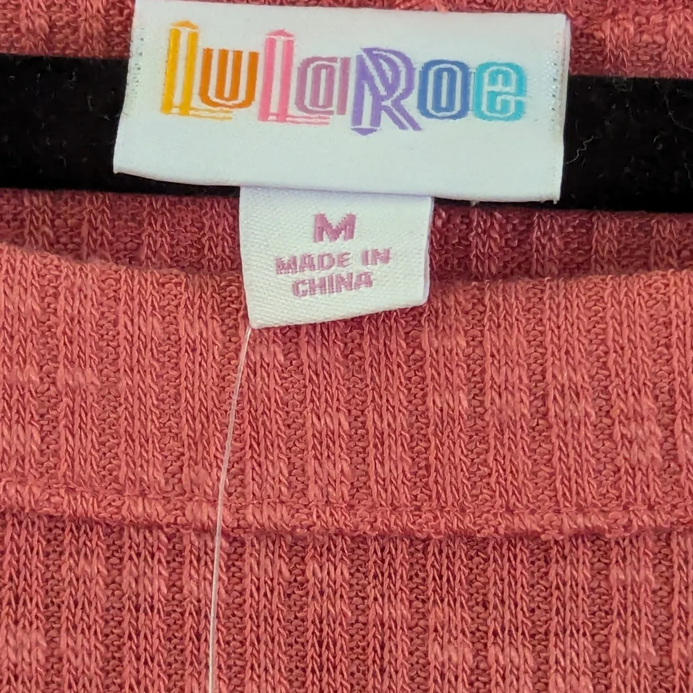 LuLaRoe Carla 3/4 Sleeve Ribbed Top - Coral - Picture 4 of 8